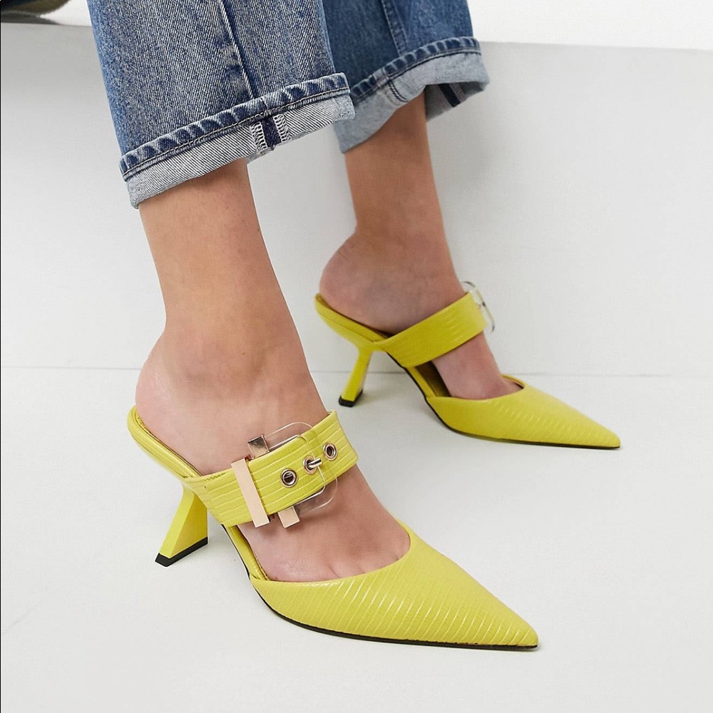 ASOS Design Neon Green Mules